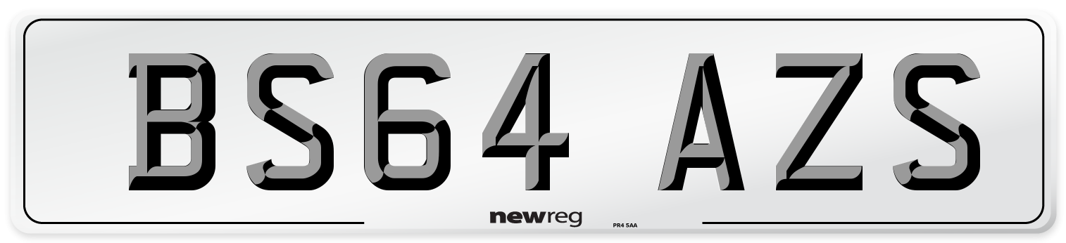 BS64 AZS Number Plate from New Reg
